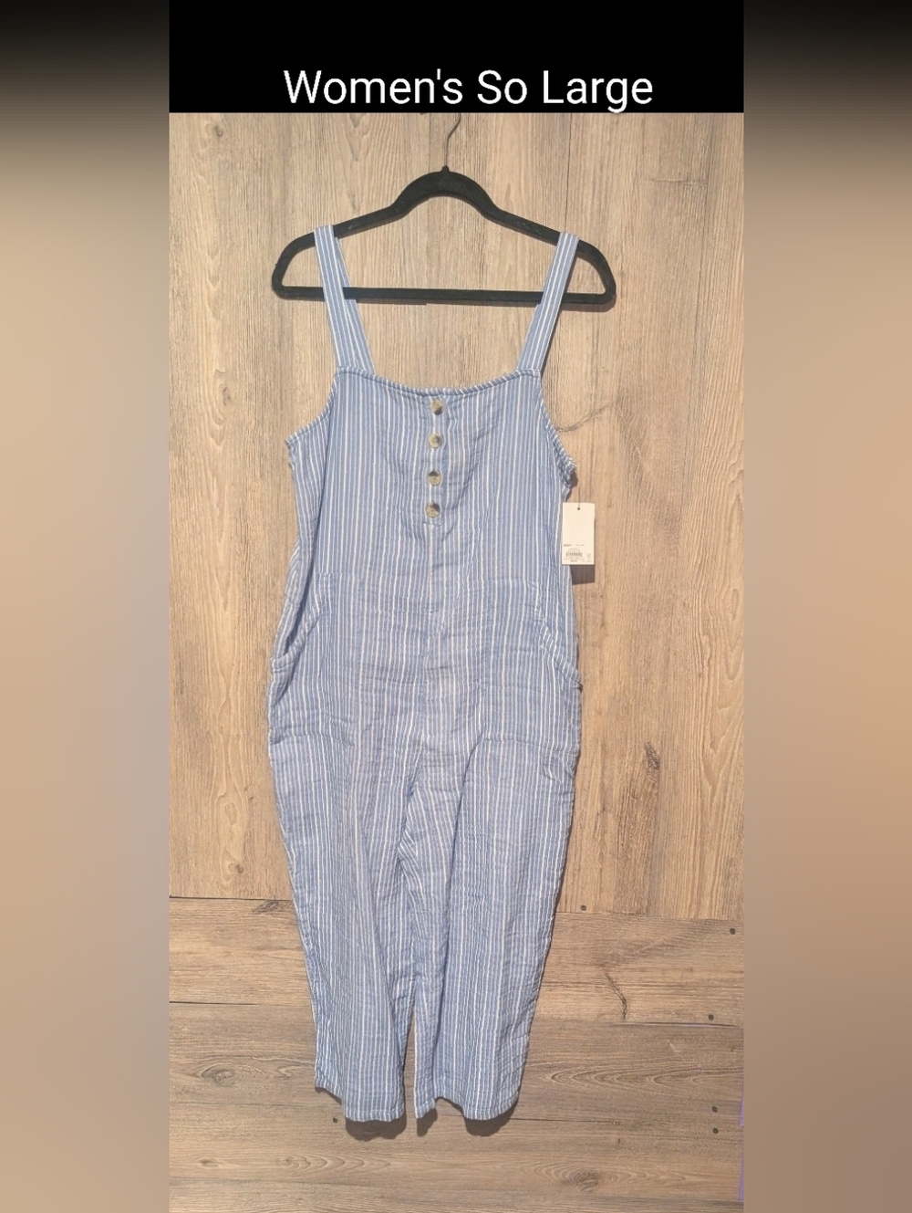 Kohl's Blue and White Striped Women's Jumpsuit